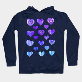 Painted Purple Hearts Hoodie